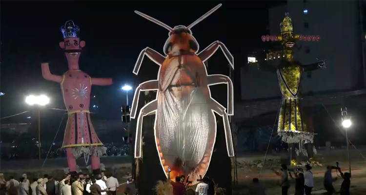 Delhi Dussehra 2026: Cockroach Effigy Burned Alongside Ravan